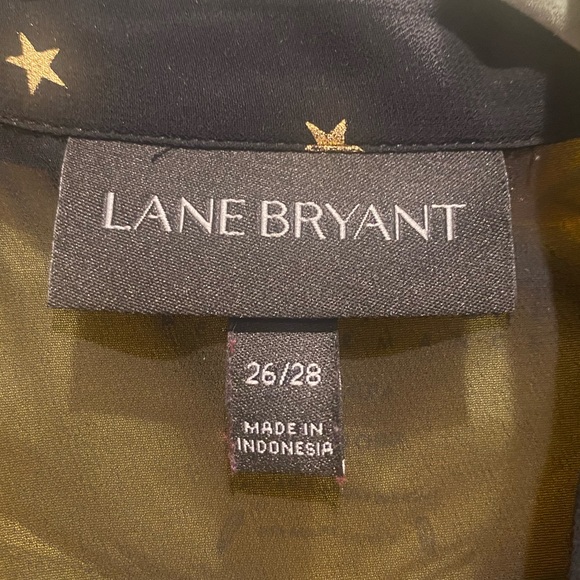 Lane Bryant Sheer Half-Button Blouse with Star Pattern - Picture 3 of 8